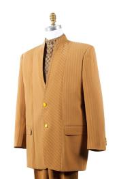  Mandarin Collar Rhine stone Fashion Suit Rust ~ Peach / Gold ~