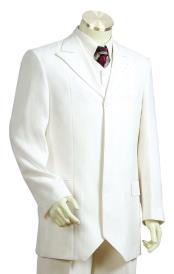  Mens Designer Formal 4pc Zoot Shirt and Pants White