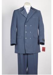 Men's 3 Piece Denim Cotton Fabric Blue Suit