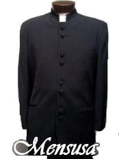  Mandarin Collar BANNED Collar Black Suit 8 BUTTON EXTRA FINE HAND MADE