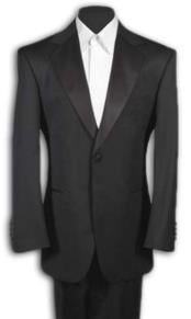  Mens Black Tuxedo 1 One Button Notch Tuxedo Suit