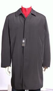  Mens Brown Rain Jacket Coat Trench Coat 3/4 length