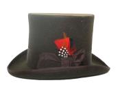  Mens 100-Percent Felt Feathers Premium Top Hat ~ Tuxedo Hat Brown 