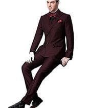  Mens Double Breasted Suits Side Vent Burgundy ~ Wine ~ Maroon Suit