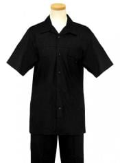  Mens Linen Suit -  Cotton Short sleeves 2 Piece Summer Casual