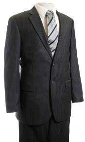 Men's Brown Stripe ~ Pinstripe 2 Button Suit