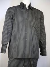  Mens Classic Striped Design Grey Casual Two Piece Walking Outfit For Sale