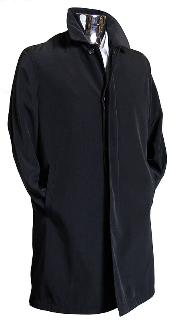  Mens Dress Coat Black 3/4 Raincoat Trench Coat / Trenchcoat Long Style