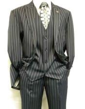  1920s Gangster Bold Pinstripe ~ Stripe Mens Stripe Mars Dark Blue Fashion
