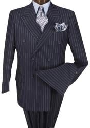  High Quality Dark Navy Blue Suit For Men & Chalk Bold White