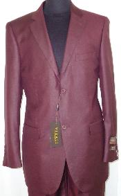  Mens Designer 2-Button With Sheen Burgundy ~ Maroon Suit ~ Wine Color