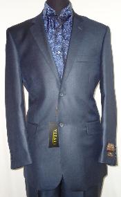  Mens Designer 2-Button With Sheen Dark Navy Blue Suit For Men Sharkskin