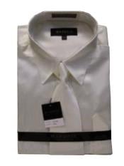  Fashion Cheap Priced Sale Mens New Cream Ivory Satin Dress Shirt Combinations