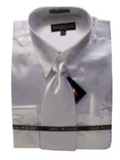  Fashion Cheap Priced Sale Mens New White Satin Dress Shirt Tie Combinations