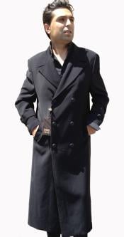  Mens Dress Coat Top Coat Full Length Overcoat Double Breasted 6 on