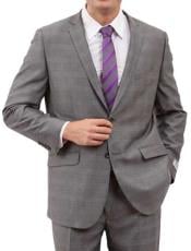  Mens Windowpane Plaid Houndstooth Jacket Suit Gray Checkered Pattern Texture Blazer -