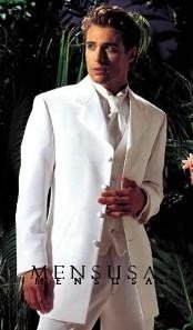  Longer coat 4 Button White Notch Tuxedo -38\ 4 Button \Long Coat