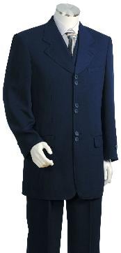 SKU# A675SA Dark Navy Blue & White Pinstripe Men's Zoot Suit