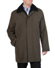  Mens 3/4 Length Rain coat with Removable Lining Trench Coat Olive 