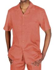  PEACH-MELON Linen Short Sleeve