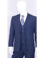  Teal Indigo  Bright Blue Cobalt Blue and Pinstripe Suit