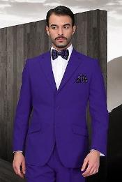  Mens Purple Poly~Rayon Fabric Modern Cut 2 Button Cheap Priced Business Suits