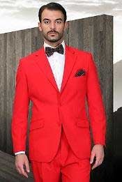  Mens Red Suit Poly~Rayon Fabric Modern Cut 2 Button Cheap Business Suits