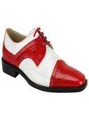 Mens Red And White Dress Shoes, Red 