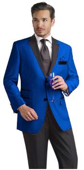  Two Toned Royal Light Blue Two Button Velvet or Dress Suits for