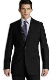  Retail $795  Side Vented 100% Solid Black 2 Button No Pleated