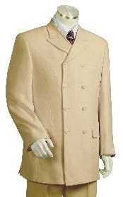  Mens Triple Breasted 8 Button Wide Leg Taupe Fashion Suit Double Breasted
