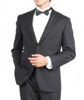 Luxurious 1 or 2 button Single breasted wool Tuxedo Jet Blac