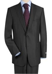  High-Quality Construction Two-Button Darkest Charcoal Gray Suit