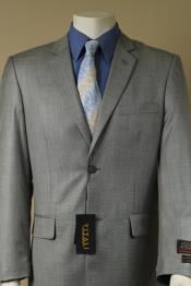  Mens Gray 2 Button patterned Mini Weave Patterned