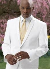  2 Button Style White Tuxedo Suit + Tux Shirt & Bow Tie