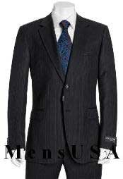  High Quality 2 Button Subtle Muted Conservative Dark Navy Blue Suit For