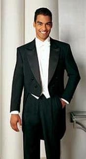  Full Black Tailcoat Peak Lapel Tuxedo tail suit