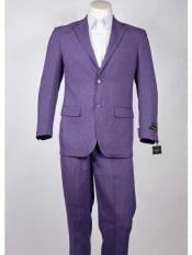  Mens Purple 2 Button  Slim Fit Suit