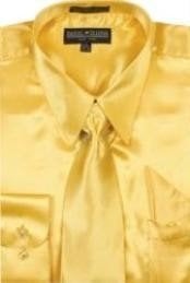  Fashion Cheap Priced Sale Gold Shiny Silky Satin Mens DressCheap Priced Shirt