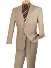  Mens Big And Tall  Beige 2 Piece Extra Long Suit