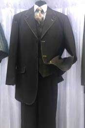  Milano Moda Mens Black High Fashion Vested Cheap Priced Business Milano Suits