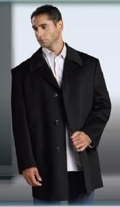  Discounted Sale Shorter Length Wool Blend  Mens Overcoat 3 Buttons Mens