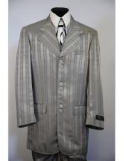  Mens stripe  gray long suit