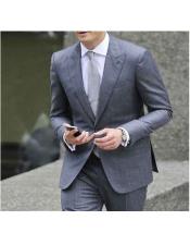  Mens Christian  Grey Two Button Fully Lined Peak Lapel Suit