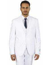  Mens Wedding - Prom Event Bruno  2 Buttons White Double Vents
