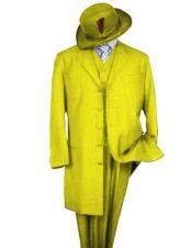  Mens Classic Long Fashion Yellow ~ Gold ~ Mustard Fashion Zoot Suit