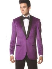  Mens 1 Button Purple Shawl Collar Cheap Priced Designer Fashion Dress Casual