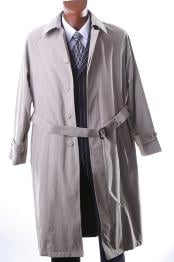  Mens Dress Coat IRENE05 Mens Taupe Full Length All Year Round Raincoat-Trench