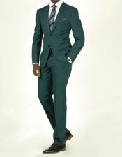  Mens Teal Green Front Flap Pockets Suit 