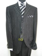  Celebrity Jet Black Pinstripe Rayon Fabric 1920s 30s Fashion Look Available in